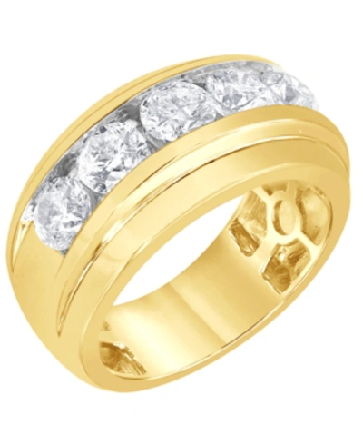 Shop Macy's Men's Diamond Ring (3 Ct. T.w.) In 10k Gold In Yellow Gold