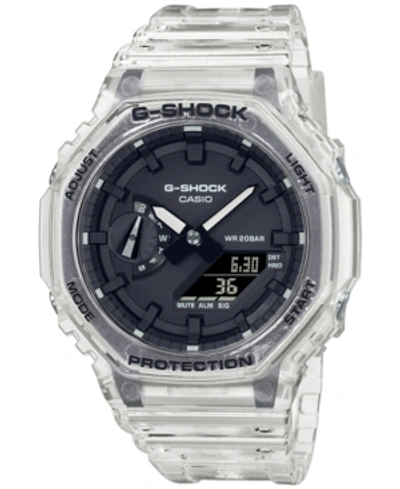 Shop G-shock Men's Analog-digital Clear Resin Strap Watch 45.4mm Ga2100ske-7a In White