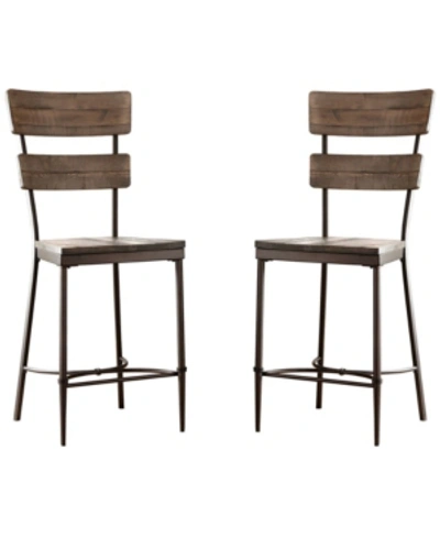 Shop Hillsdale Jennings Non-swivel Counter Stool, Set Of 2 In Brown
