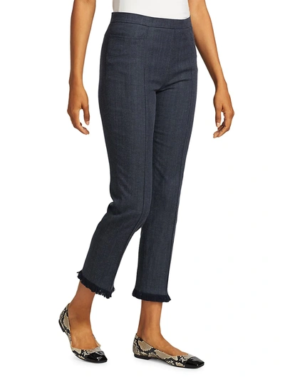 Shop Akris Punto Franca Denim Frayed Edge Pants