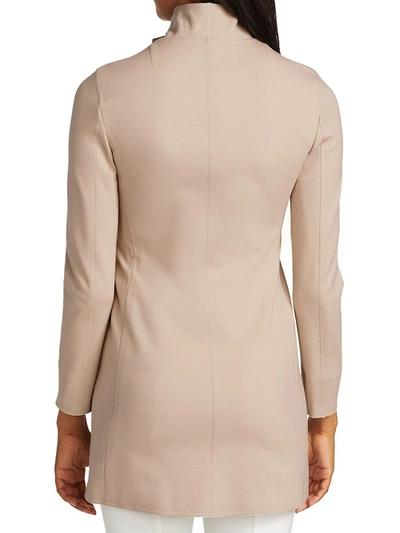 Shop Akris Punto Milano Knit Asymmetric Jacket In Taupe