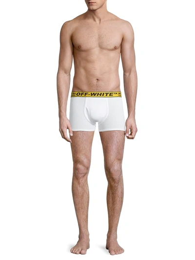 Shop Off-white 3-pack Stretch Cotton Boxer Briefs In White Yellow