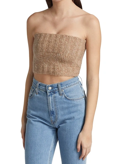 Shop Cult Gaia Azlyn Knit Strapless Top In Light Camel