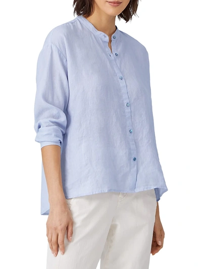 Shop Eileen Fisher Women's Organic Linen Shirt In In Sky