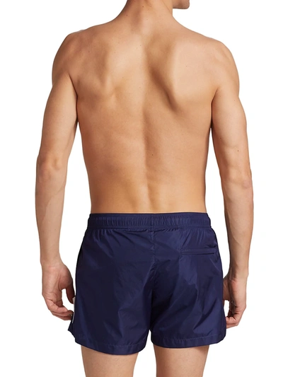 Shop Off-white Logo Swim Shorts In Blue White