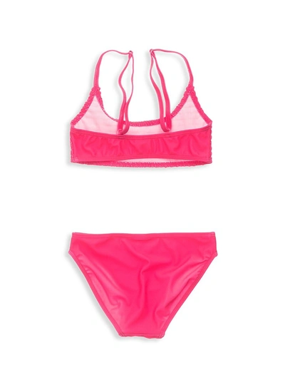 Shop Snapper Rock Little Girl's & Girl's Pretty Petals Shirred Bikini In Pink