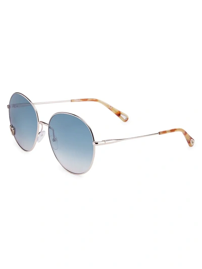 Shop Chloé 61mm Round Heart Sunglasses In Gold