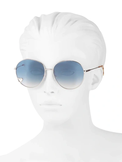 Shop Chloé 61mm Round Heart Sunglasses In Gold