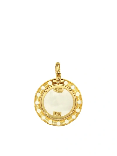 Shop Elizabeth Locke Venetian Glass Intaglio 19k Yellow Gold, Moonstone & Crystal 'cupid Riding Lion' Pendant