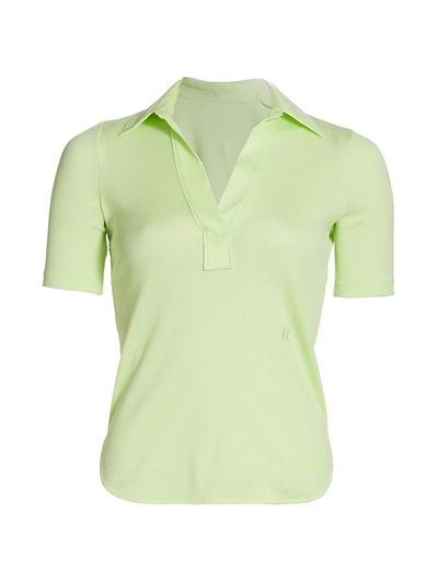 Shop Helmut Lang Women's Cotton Polo Shirt In Acid Green