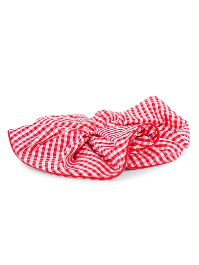 Shop Alexandre De Paris Plein Air Gingham Scrunchie In Red