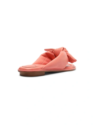 Shop Alexandre Birman Women's Clarita Bow Leather Thong Sandals In Salmon Pink