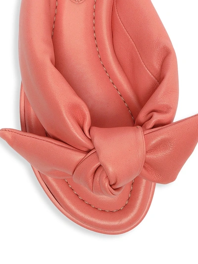 Shop Alexandre Birman Women's Clarita Bow Leather Thong Sandals In Salmon Pink