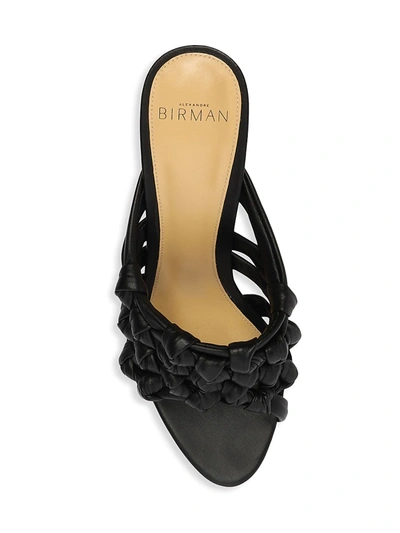 Shop Alexandre Birman Solange Intreccio Leather Mule Sandals In Black