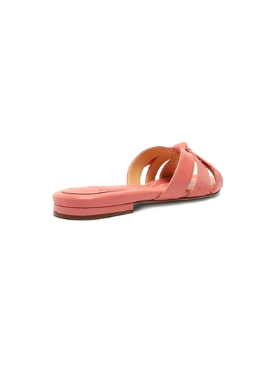 Shop Alexandre Birman Suelita Flat Leather Sandals In Salmon Pink