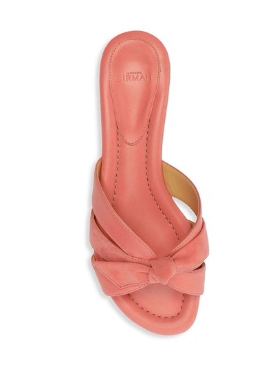 Shop Alexandre Birman Suelita Flat Leather Sandals In Salmon Pink