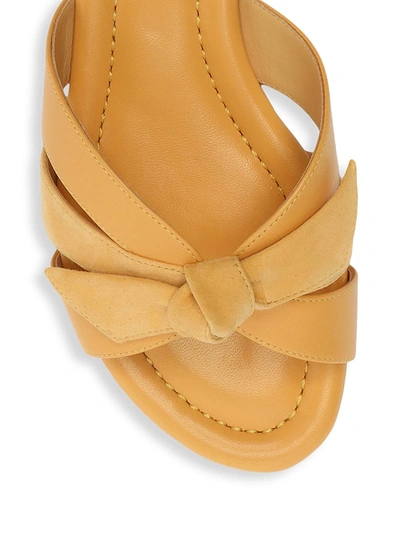 Shop Alexandre Birman Suelita Flat Leather Sandals In Butter