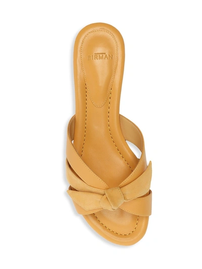 Shop Alexandre Birman Suelita Flat Leather Sandals In Butter