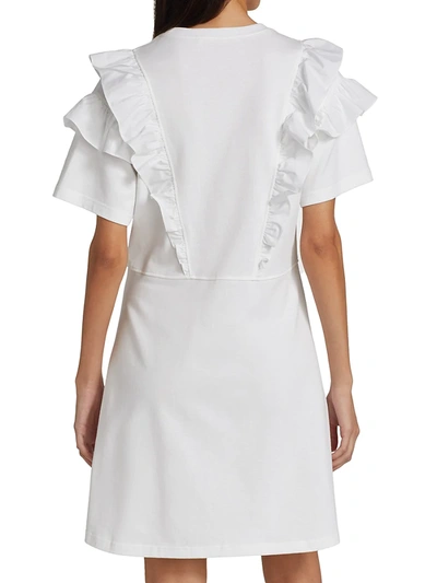 Shop See By Chloé Tier Ruffle T-shirt Dress In White