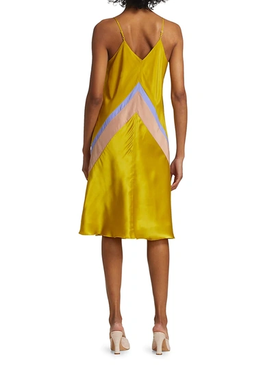 Shop Atm Anthony Thomas Melillo Bias-cut Silk Slip Dress In Bakelite Combo