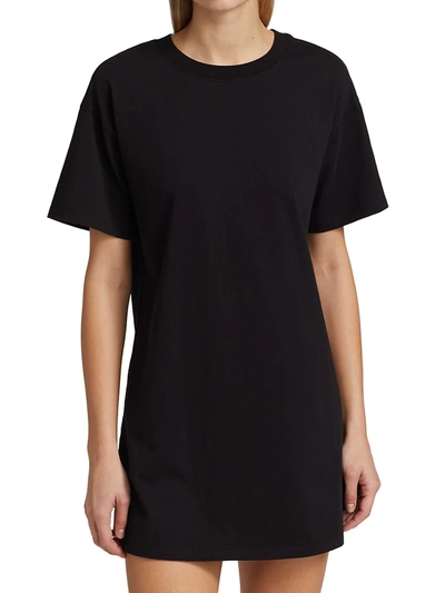 Shop Alice And Olivia Garner Drop-shoulder Boxy T-shirt Dress In Black