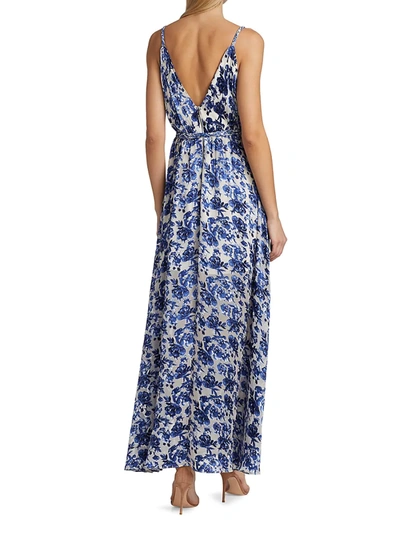 Shop Alice And Olivia Women's Samantha Belted Maxi Dress In Forget Me Not