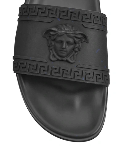 Shop Versace Men's Medusa Rubber Pool Slide Sandals In Royal Blue