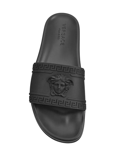 Shop Versace Men's Medusa Rubber Pool Slide Sandals In Royal Blue