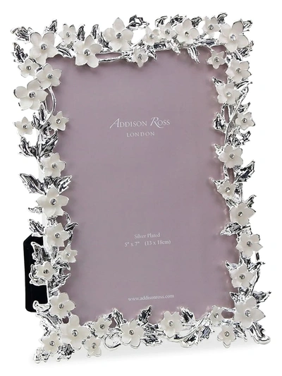 Shop Addison Ross Silver Leaf & White Flower Picture Frame In Size 8 X 10