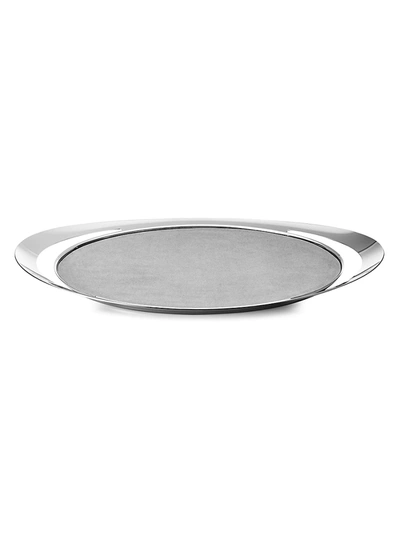 Shop Georg Jensen Cobra Removable Leather Inlawy Stainless Steel Handle Serving Tray