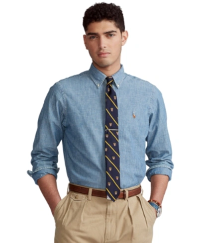 Polo Ralph Lauren Men Light Blue Logo Embroidered Shirt, Xl Luxury Shirts For Men Darveys