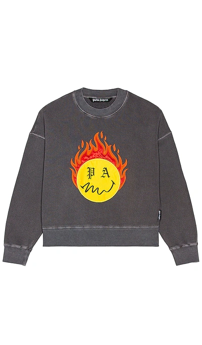 Shop Palm Angels Burning Head Sweatshirt In Black