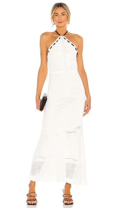 Shop Alexis Ibada Knit Halter Long Dress In White