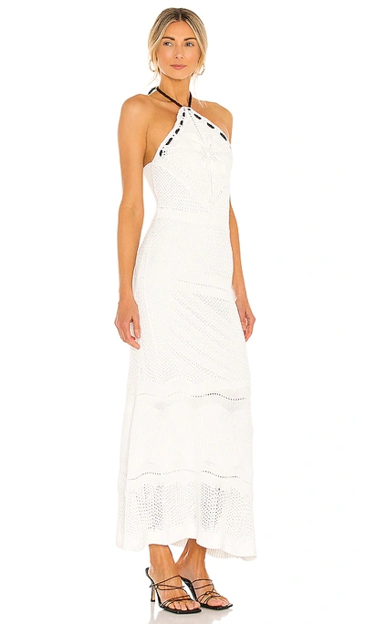 Shop Alexis Ibada Knit Halter Long Dress In White