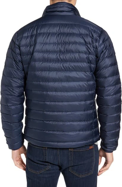 Shop Patagonia Water Repellent Down Jacket In Navy Blue/ Ramble Red