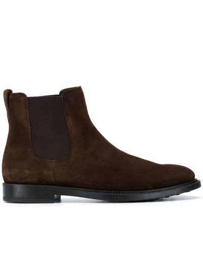 Shop Tod's Brown Suede Ankle Boots