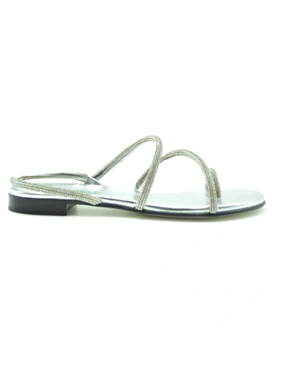 Shop Greymer Silver Leather Sandals