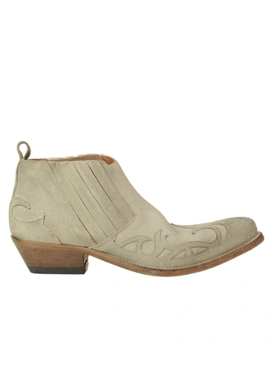 Shop Golden Goose Santiago Grey Suede Ankle Boots