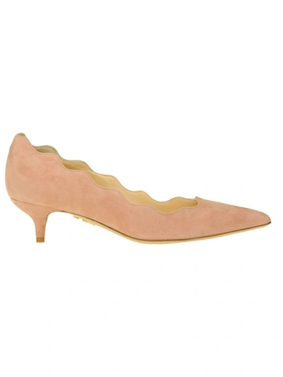 Shop Charlotte Olympia Nude Suede Pumps In Neutrals