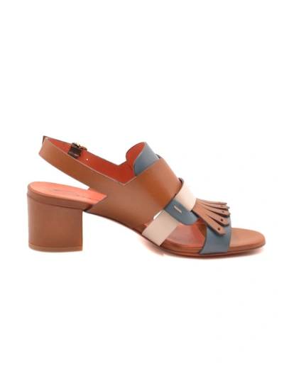 Shop Santoni Multicolor Leather Sandals