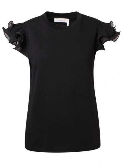 Shop See By Chloé Black Cotton T-shirt