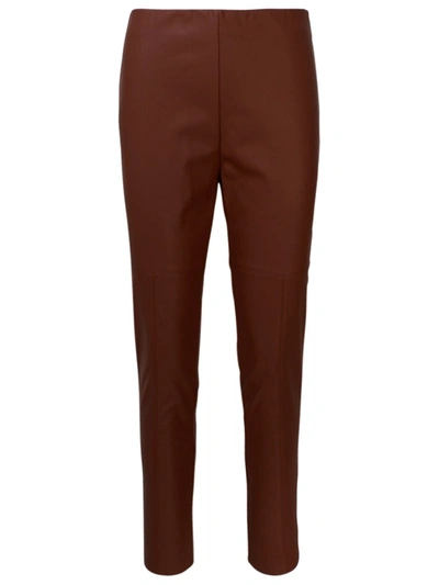 Shop Pinko Brown Polyurethane Pants