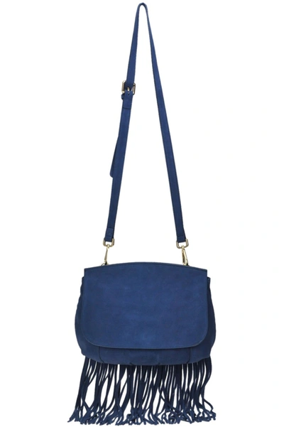 Shop Avenue 67 Blue Suede Shoulder Bag
