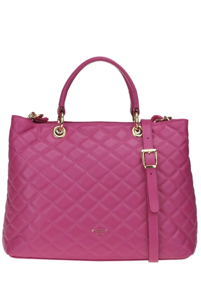Shop Avenue 67 Fuchsia Leather Handbag In Pink
