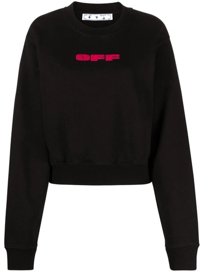 Shop Off-white Black Cotton Sweatshirt