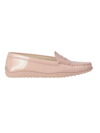 Shop Tod's Pink Patent Leather Loafers