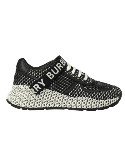 Shop Burberry Ronnie Black Fabric Sneakers