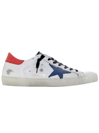 Shop Golden Goose Superstar White Leather Sneakers