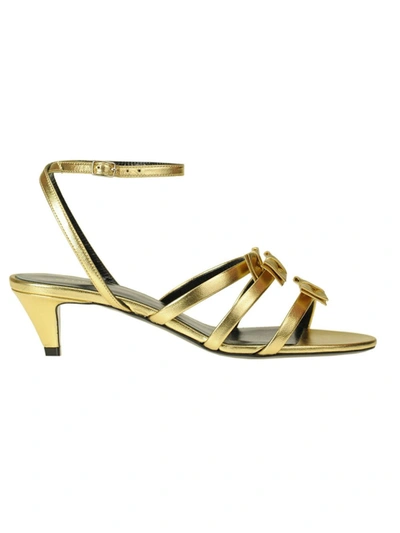 Shop Celine Gold Leather Sandals
