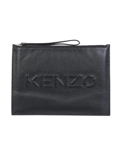 Shop Kenzo Black Leather Clutch